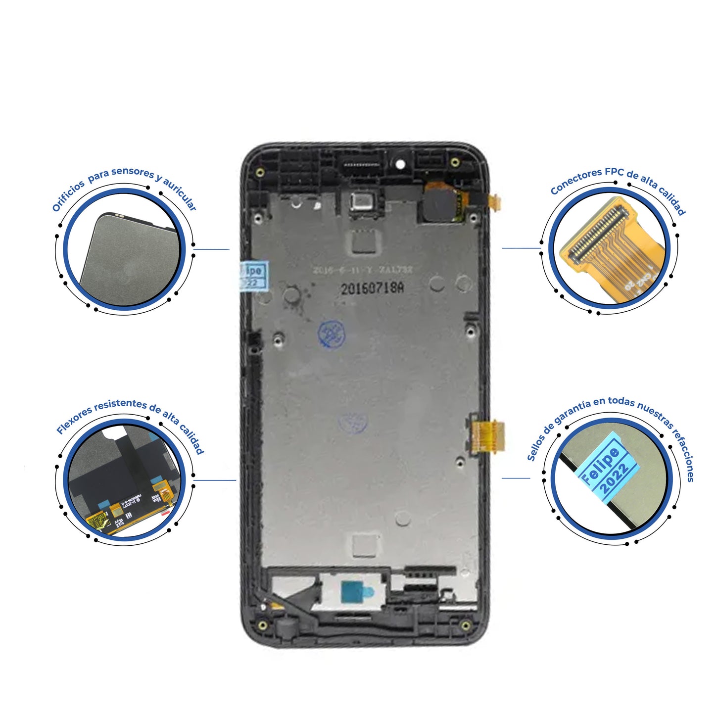 PANTALLA LENOVO A2016, BIVE NEGRO