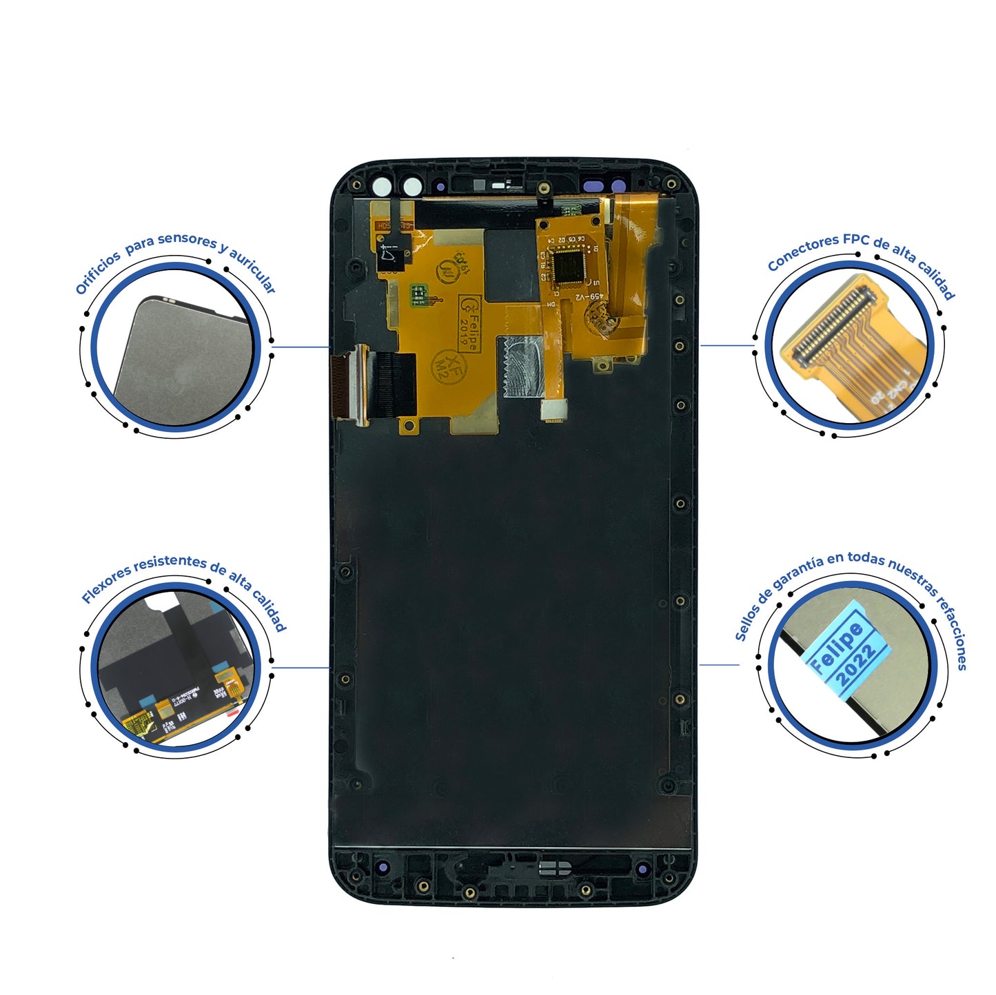 PANTALLA MOTOROLA X STYLUS NEGRO