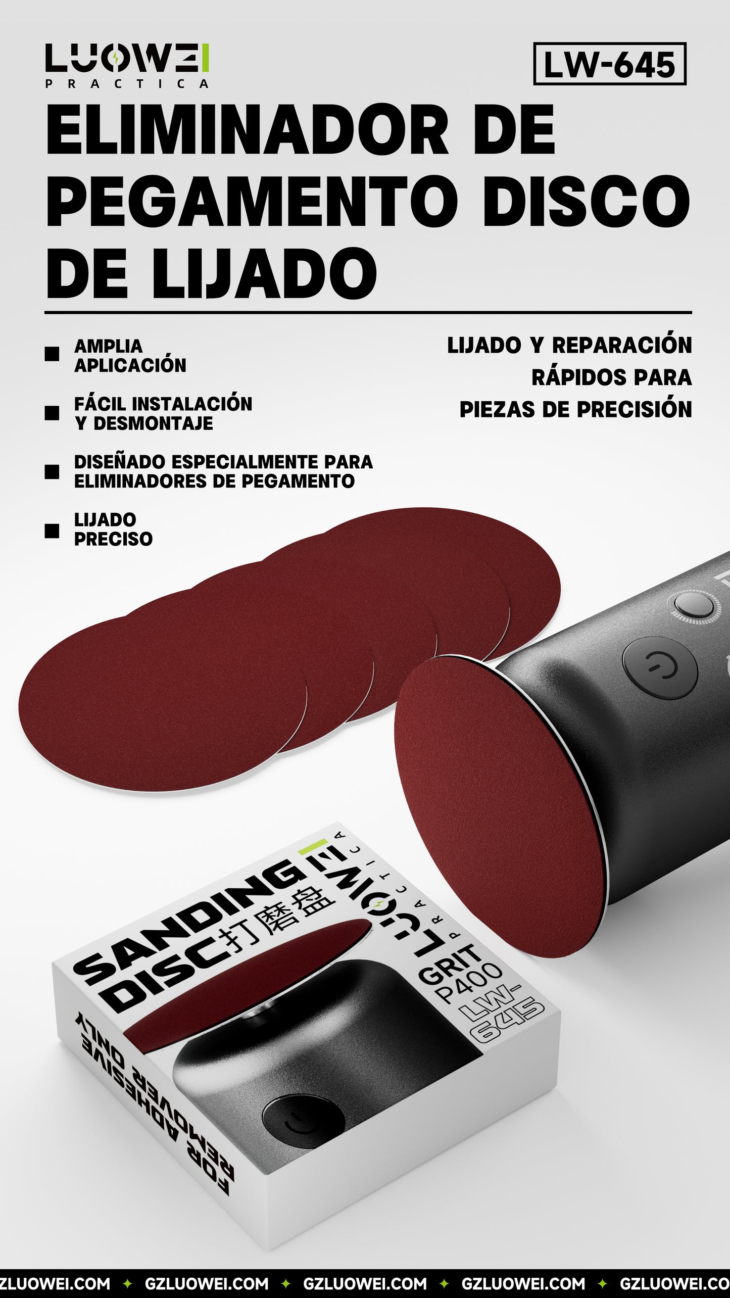 LUOWEI DISCO DE PULIDO GRIT P400 LW-645