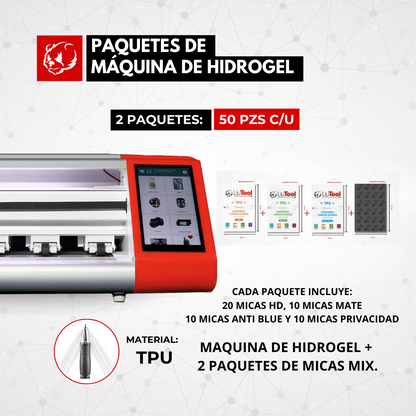 COMBO LIUTOOL MAQ CORTADORA HIDROGEL + 2 PAQ. HIDROGEL MIX