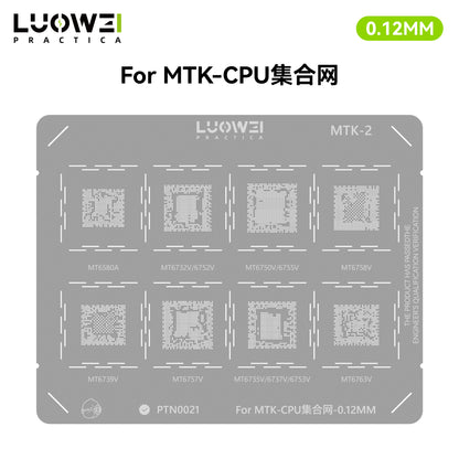 LUOWEI JUEGO STENCIL PARA CPU (13pzas) - MTK - iPhone A9-A18 Pro - HiU - SD