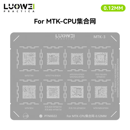 LUOWEI JUEGO STENCIL PARA CPU (13pzas) - MTK - iPhone A9-A18 Pro - HiU - SD