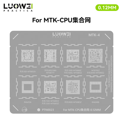 LUOWEI JUEGO STENCIL PARA CPU (13pzas) - MTK - iPhone A9-A18 Pro - HiU - SD