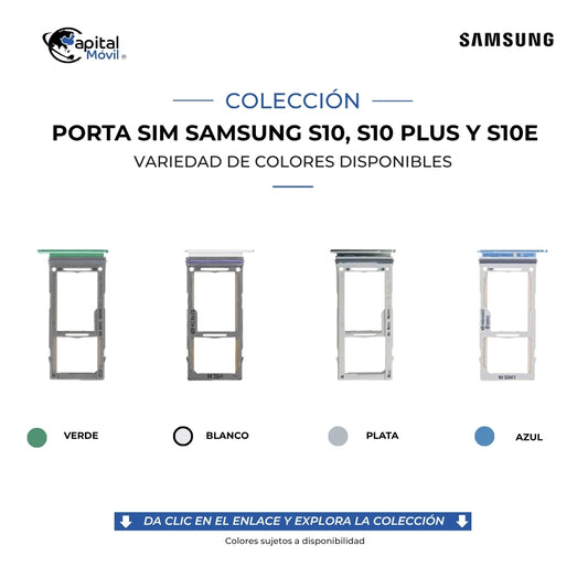 PORTA SIM SAMSUNG S10, S10 PLUS Y S10 E PLATA