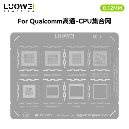 LUOWEI JUEGO STENCIL PARA CPU (13pzas) - MTK - iPhone A9-A18 Pro - HiU - SD