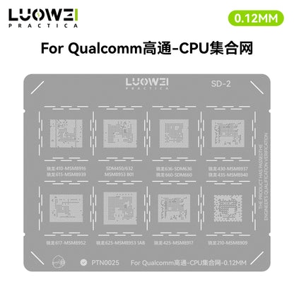 LUOWEI JUEGO STENCIL PARA CPU (13pzas) - MTK - iPhone A9-A18 Pro - HiU - SD