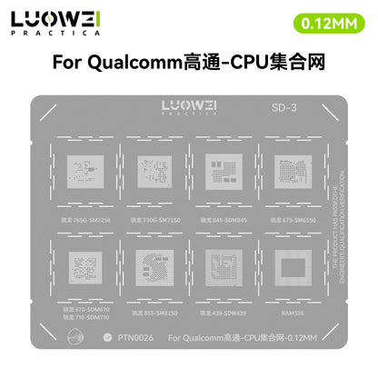 LUOWEI JUEGO STENCIL PARA CPU (13pzas) - MTK - iPhone A9-A18 Pro - HiU - SD