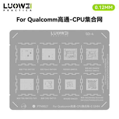 LUOWEI JUEGO STENCIL PARA CPU (13pzas) - MTK - iPhone A9-A18 Pro - HiU - SD