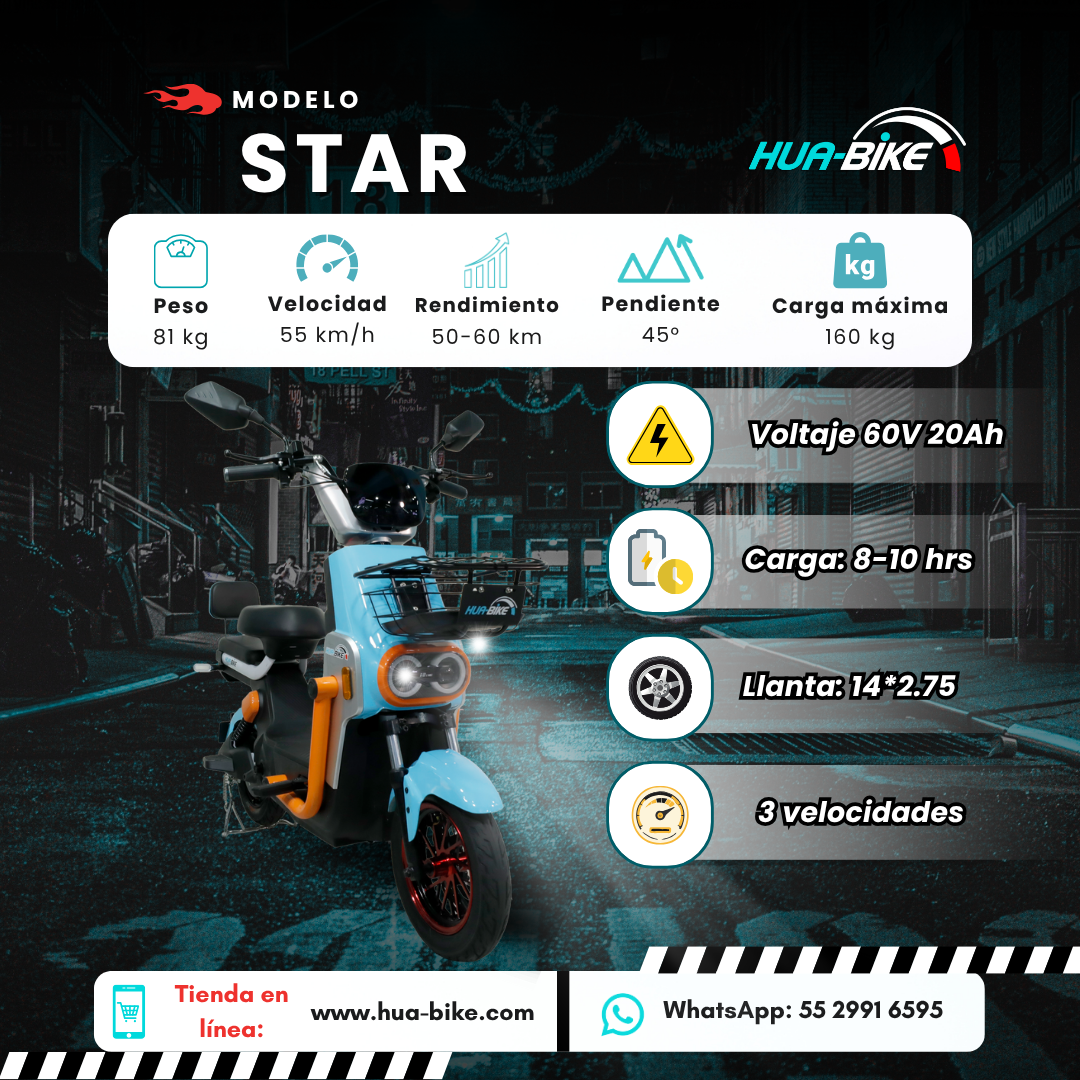 HUA-BIKE BICICLETA ELECTRICA STAR