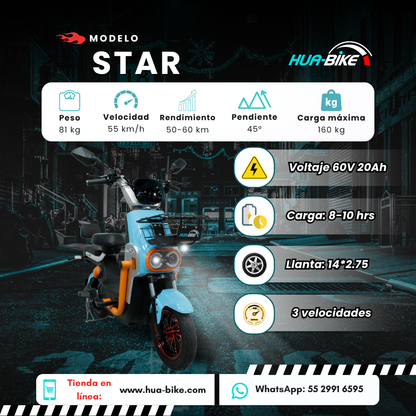 HUA-BIKE BICICLETA ELECTRICA STAR