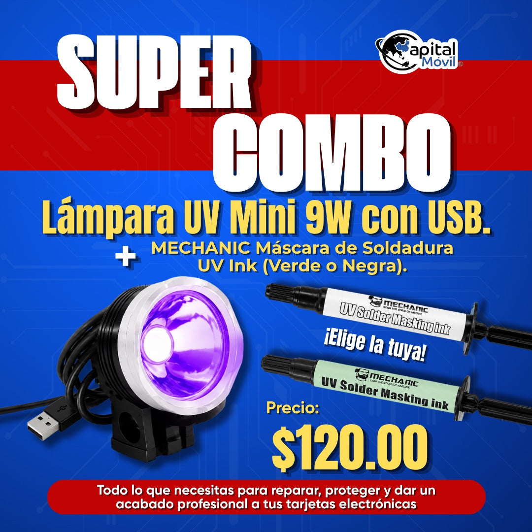 COMBO LAMPARA UV + MÁSCARA UV