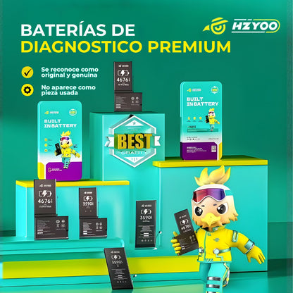HZYOO BATERIA IPHONE SERIE 12 A 15 PRO MAX DE DIAGNÓSTICO PREMIUM