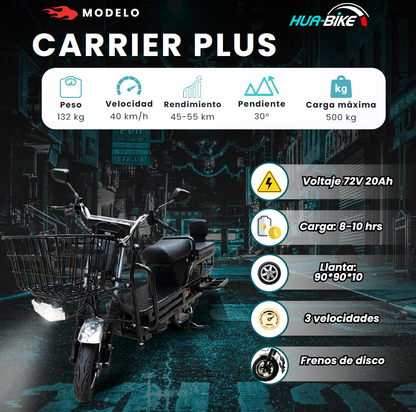 HUA-BIKE CARRIER PLUS 72V NEGRA