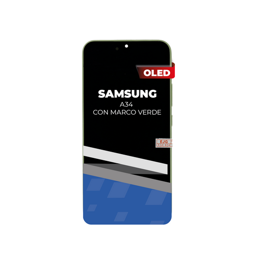 PANTALLA RECORTADA SAMSUNG A34 CON MARCO VERDE OLED