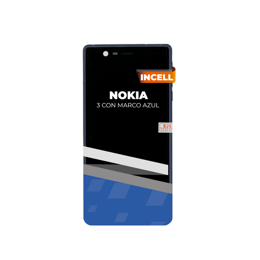 PANTALLA NOKIA 3 CON MARCO AZUL