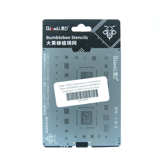 QIANLI STENCIL QS34 XIAOMI CC9 , CC9E , 8 SE , A3 , REDMI NOTE 8 , 8 PRO , QUALCOMM 665 SM6125 , SNA