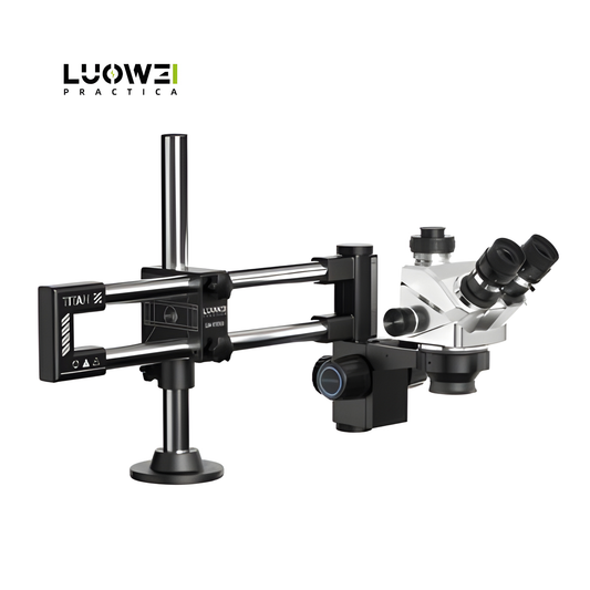 LUOWEI MICROSCOPIO TRINOCULAR 7-50x TR01 CON SOPORTE TITAN GK02 (INCLUYE ANILLO DE LUZ LS03)
