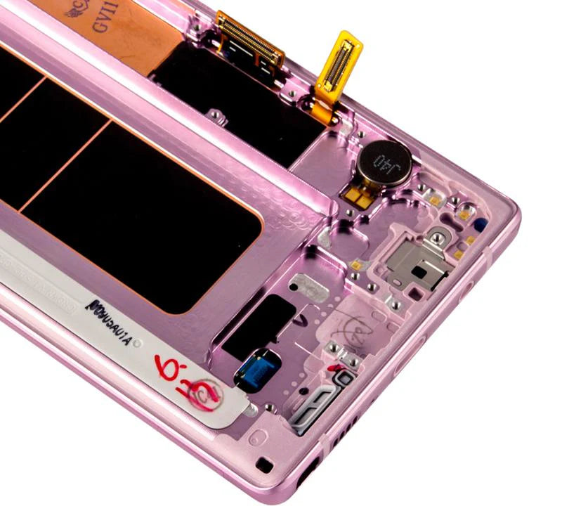 PANTALLA SAMSUNG NOTE 9 CON MARCO LILA OLED PANTALLA RECORTADA