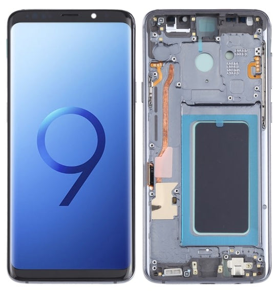 PANTALLA SAMSUNG S9 PLUS CON MARCO GRIS OLED PANTALLA RECORTADA